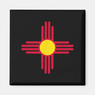 Roter Zia-Sonnensymbol der Flagge von New Mexico Magnet