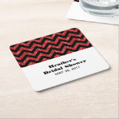 Roter Zickzack Glitzer Brautparty Untersetzer (angewinkelt)