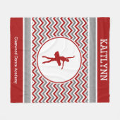 Roter Zickzack Tänzer personalisiert Fleecedecke (Vorderseite (Horizontal))