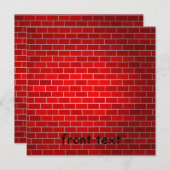 Roter Ziegelstein mit Hintergrundbeleuchtung Einladung (Vorne/Hinten)
