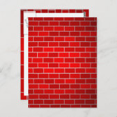 Roter Ziegelstein mit Hintergrundbeleuchtung Postkarte (Vorne/Hinten)