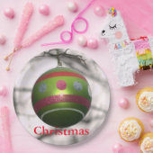 Roter Zierball Pappteller (Party)