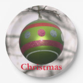 Roter Zierball Pappteller (Vorderseite)