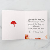 Roter Zirkulär Pinselstrich Chinesische Kalligraph Karte (Innenseite)