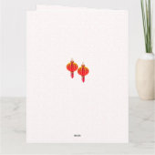 Roter Zirkulär Pinselstrich Chinesische Kalligraph Karte (Rückseite)