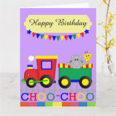 Roter Zug (8,5" x 11") Großer Grußkarte Karte (Gelbe Blume)