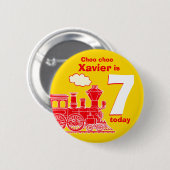 Roter Zug Geburtsname und altersgelbes Abzeichen Button (Vorne & Hinten)