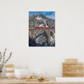 Roter Zug Pine Snow Covered Mountains Schweiz Poster (Küche)