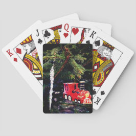 Roter Zug und Reifen Spielkarten