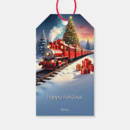 Roter Zug Weihnachtsbaum Feiertags-Geschenkanhänge Geschenkanhänger
