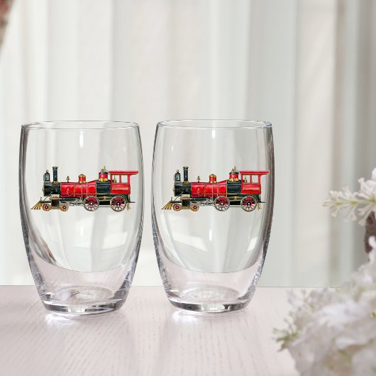 Roter Zug Weinglas Ohne Stiel