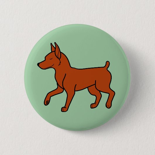 Roter Zwergpinscher Button (Vorderseite)