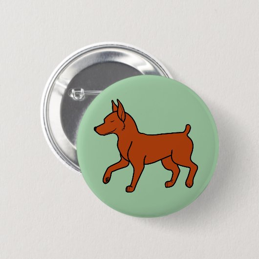 Roter Zwergpinscher Button (Vorne & Hinten)