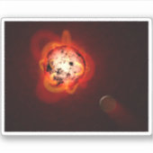 Roter Zwergstern, der von einem hypothetischen Exo Aufkleber (Vorderseite)