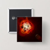 Roter Zwergstern, der von einem hypothetischen Exo Button (Vorne & Hinten)