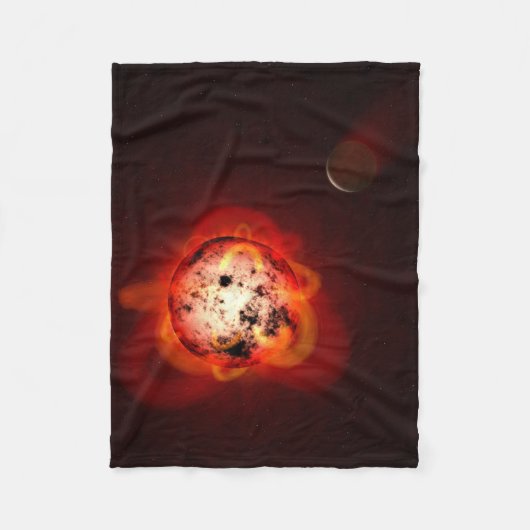 Roter Zwergstern, der von einem hypothetischen Exo Fleecedecke (Vorderseite)