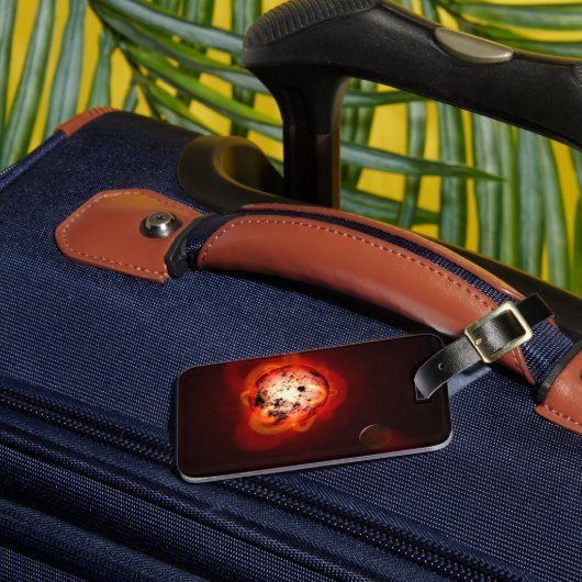 Roter Zwergstern, der von einem hypothetischen Exo Gepäckanhänger (Vorderseite Insitu 3)