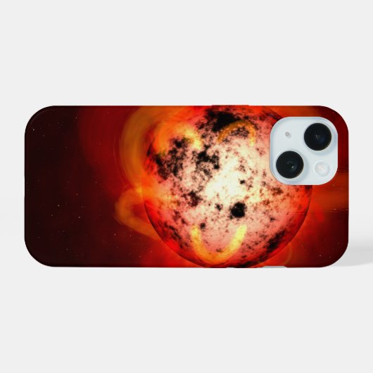 Roter Zwergstern, der von einem hypothetischen Exo iPhone 15 Hülle (Rückseite (Horizontal))
