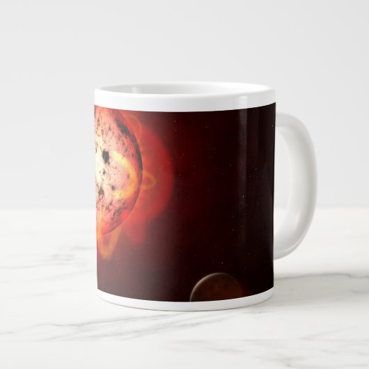 Roter Zwergstern, der von einem hypothetischen Exo Jumbo-Tasse (Vorderseite Rechts)