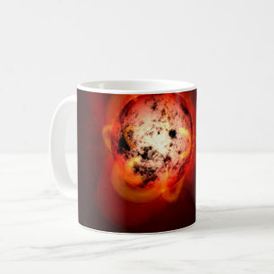 Roter Zwergstern, der von einem hypothetischen Exo Kaffeetasse