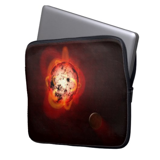 Roter Zwergstern, der von einem hypothetischen Exo Laptopschutzhülle (Vorderseite Links)