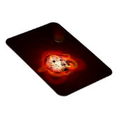 Roter Zwergstern, der von einem hypothetischen Exo Magnet (Rechte Seite)