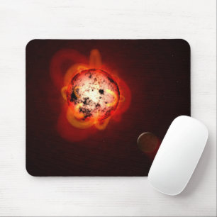 Roter Zwergstern, der von einem hypothetischen Exo Mousepad