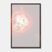 Roter Zwergstern, der von einem hypothetischen Exo Post-it Klebezettel (Vorderseite)