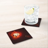 Roter Zwergstern, der von einem hypothetischen Exo Rechteckiger Pappuntersetzer (Vor Ort)