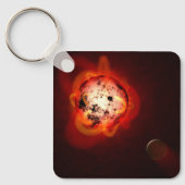 Roter Zwergstern, der von einem hypothetischen Exo Schlüsselanhänger (Vorderseite)