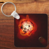 Roter Zwergstern, der von einem hypothetischen Exo Schlüsselanhänger (Vorderseite)