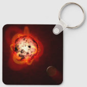 Roter Zwergstern, der von einem hypothetischen Exo Schlüsselanhänger (Rückseite)