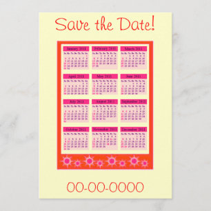 Rotes 2011-jähriges tragen auf einen Blick Save The Date