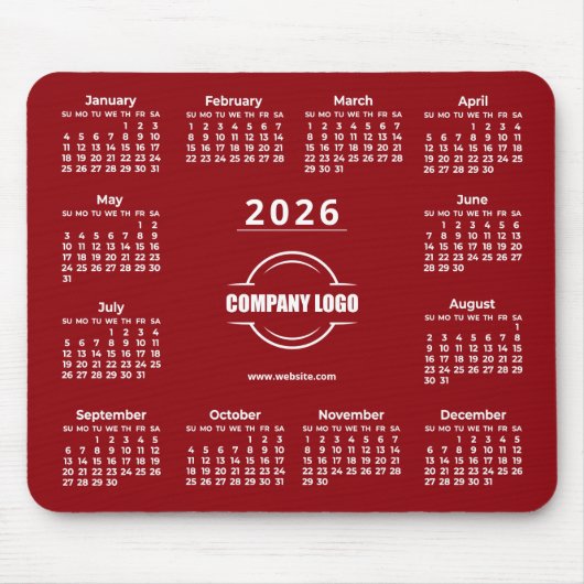 Rotes 2026 benutzerdefiniertes Logo Mousepad (Vorne)