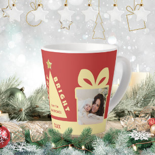 Rotes 2-Foto-Minimalist-Andenken Milchtasse