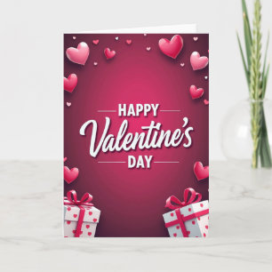 Rotes 3D-Herz-Valentinstagskarte Karte