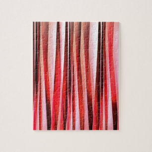 Rotes Abenteuer-gestreiftes abstraktes Muster Puzzle
