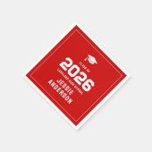 Rotes Abitur 2026 Serviette (Ecke)