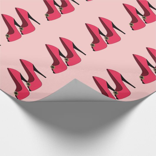 Rotes Absatz-Stilett Geschenkpapier (Ecke)