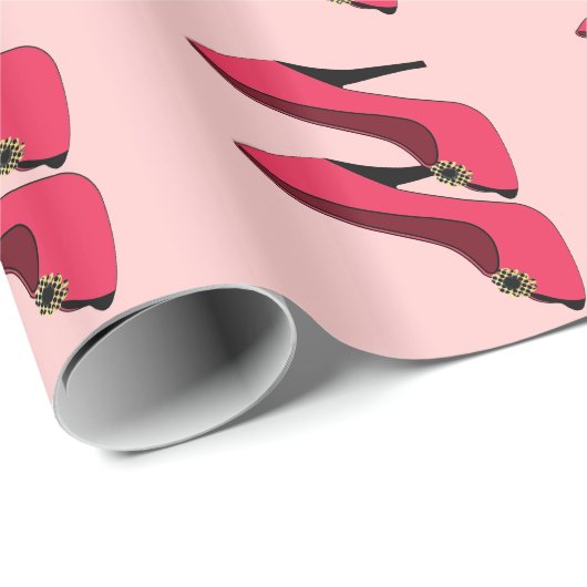 Rotes Absatz-Stilett Geschenkpapier (Rolleneckpunkt)
