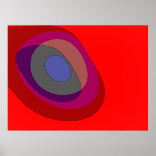 Rotes Abstrakt 714 - Retro-70er-Vibes Poster