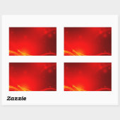Rotes Abstrakt Rechteckiger Aufkleber (Blatt)