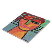 Rotes Abstraktes Bild einer Frau auf OSB-Platine Fliese (Seite)