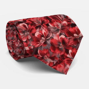 Rotes abstraktes Blumenmuster Krawatte