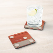 Rotes abstraktes Design mit geometrischen Formen Getränkeuntersetzer (Rechte Seite)