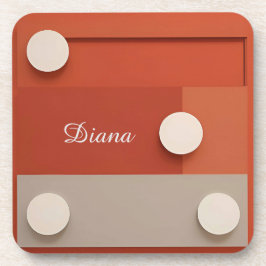 Rotes abstraktes Design mit geometrischen Formen Getränkeuntersetzer