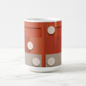 Rotes abstraktes Design mit geometrischen Formen Kaffeetasse (Mittel)