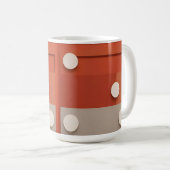 Rotes abstraktes Design mit geometrischen Formen Kaffeetasse (VorderseiteRechts)