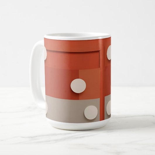 Rotes abstraktes Design mit geometrischen Formen Kaffeetasse (Vorderseite Links)