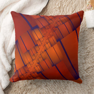 Rotes abstraktes geometrisches Fraktal Kissen